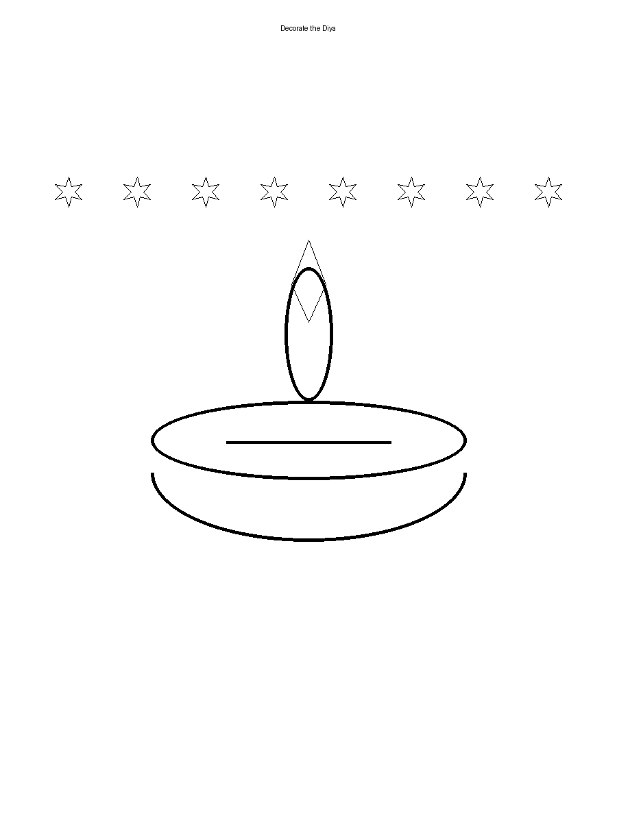 Diwali diya drawing activity for kids printable preview
