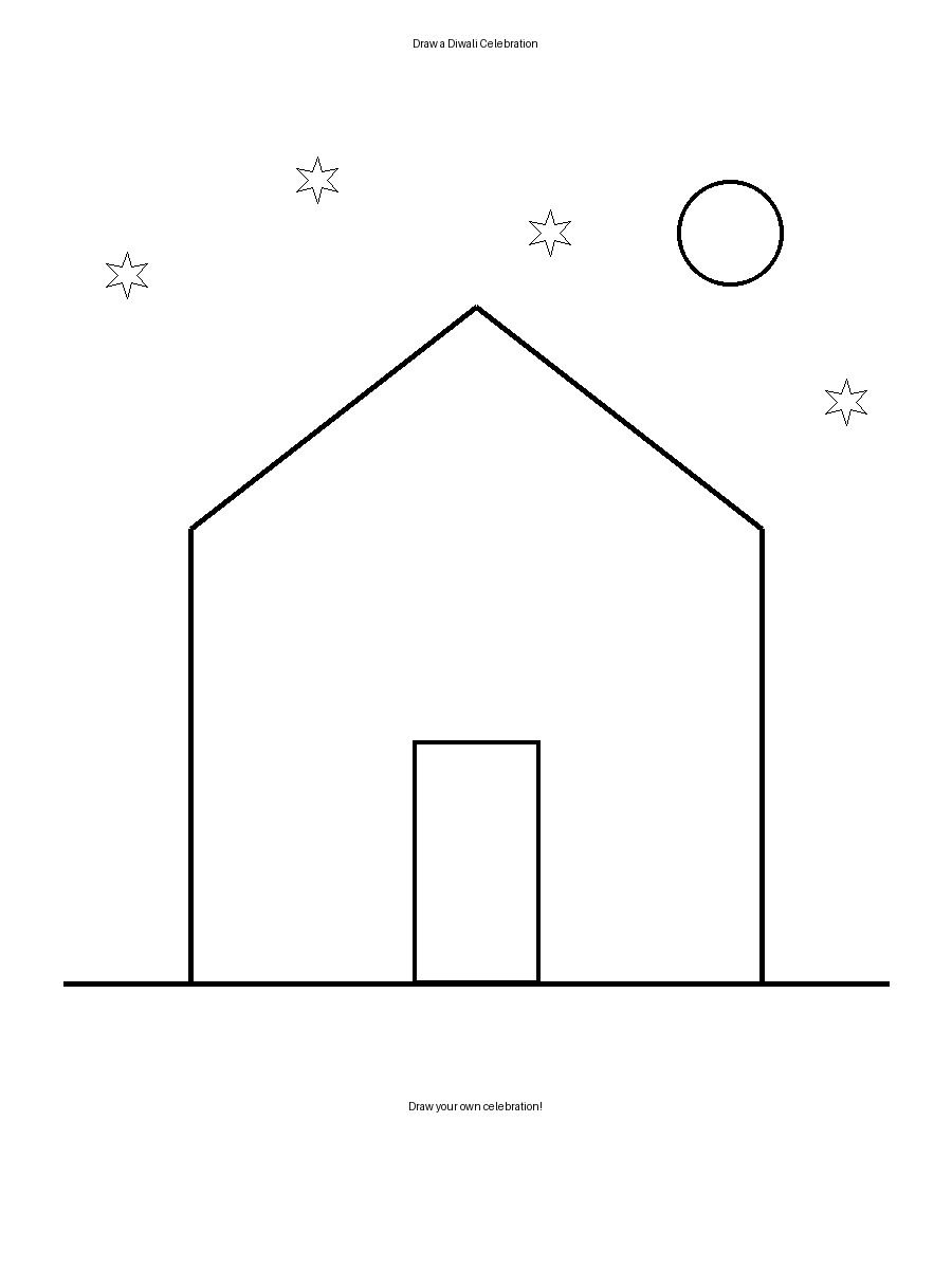 Diwali celebration drawing activity for kids printable preview